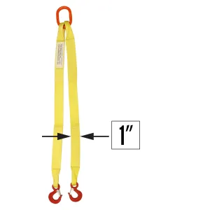 1"x8' (2 ply) Double Leg Nylon Sling w/ Master Link & Sling Hook