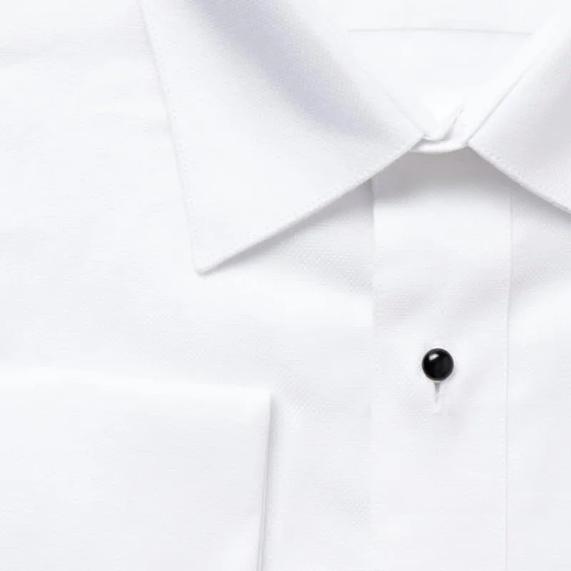 Adam Baker Men's Tuxedo Shirt | French Cuff Laydown Collar Cotton Formal Slim Fit Dress Shirt for Prom Party Wedding