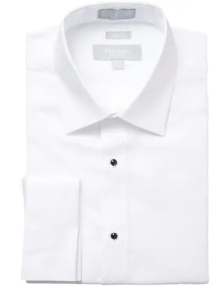 Adam Baker Men's Tuxedo Shirt | French Cuff Laydown Collar Cotton Formal Slim Fit Dress Shirt for Prom Party Wedding