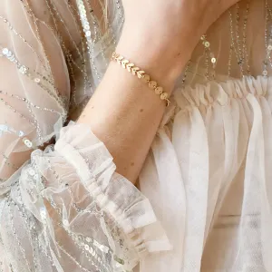 Adjustable Gold Chevron and circle Chain bracelet - WS