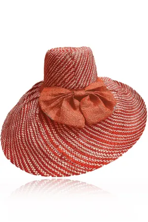Ainsley Red Coral Wide Handmade Madagascar Hat