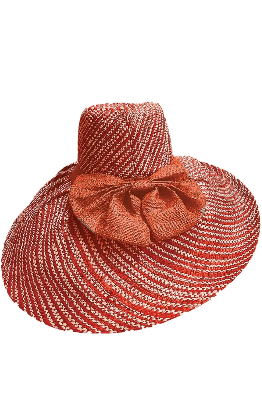 Ainsley Red Coral Wide Handmade Madagascar Hat