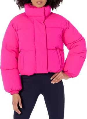 Amazon Essentials Women's Cropped Full-Zip Puffer Jacket (Quilted Matte or Sherpa Fleece)