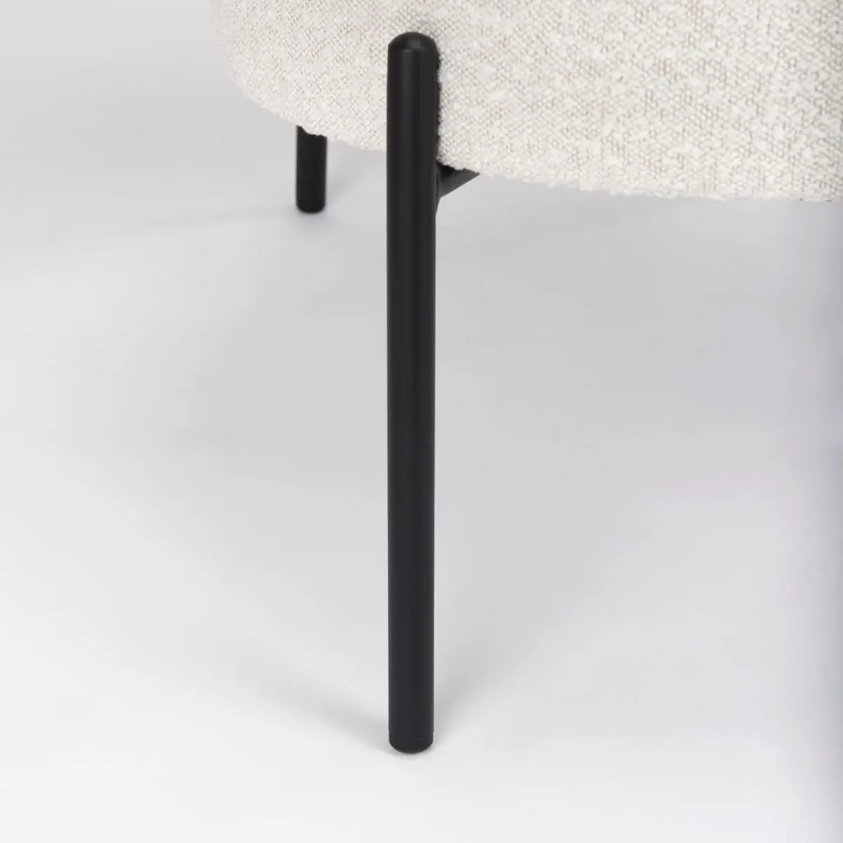 Amelia Accent Chair Cream Bouclé Fabric |  | Black Metal
