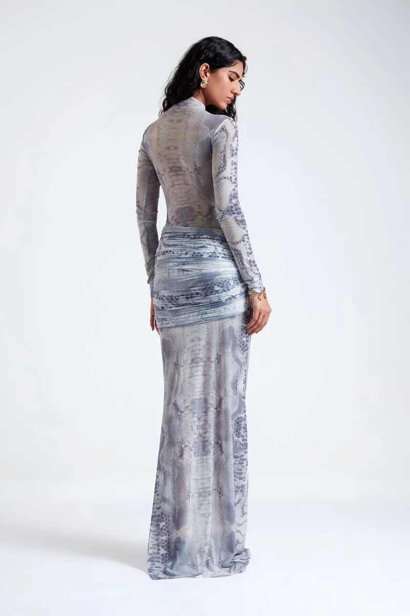 ANDREA GRAY MAXI DRESS