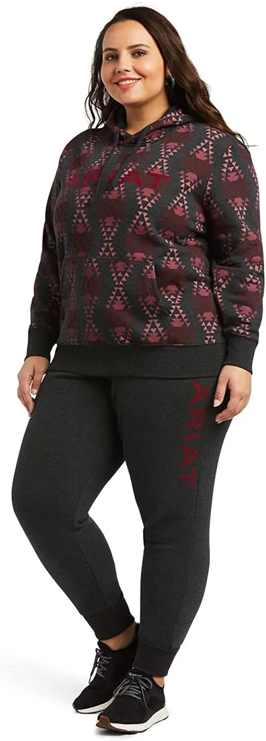 Ariat Women's REAL Diamondback Printed Sweatshirt, Heather Charcoal