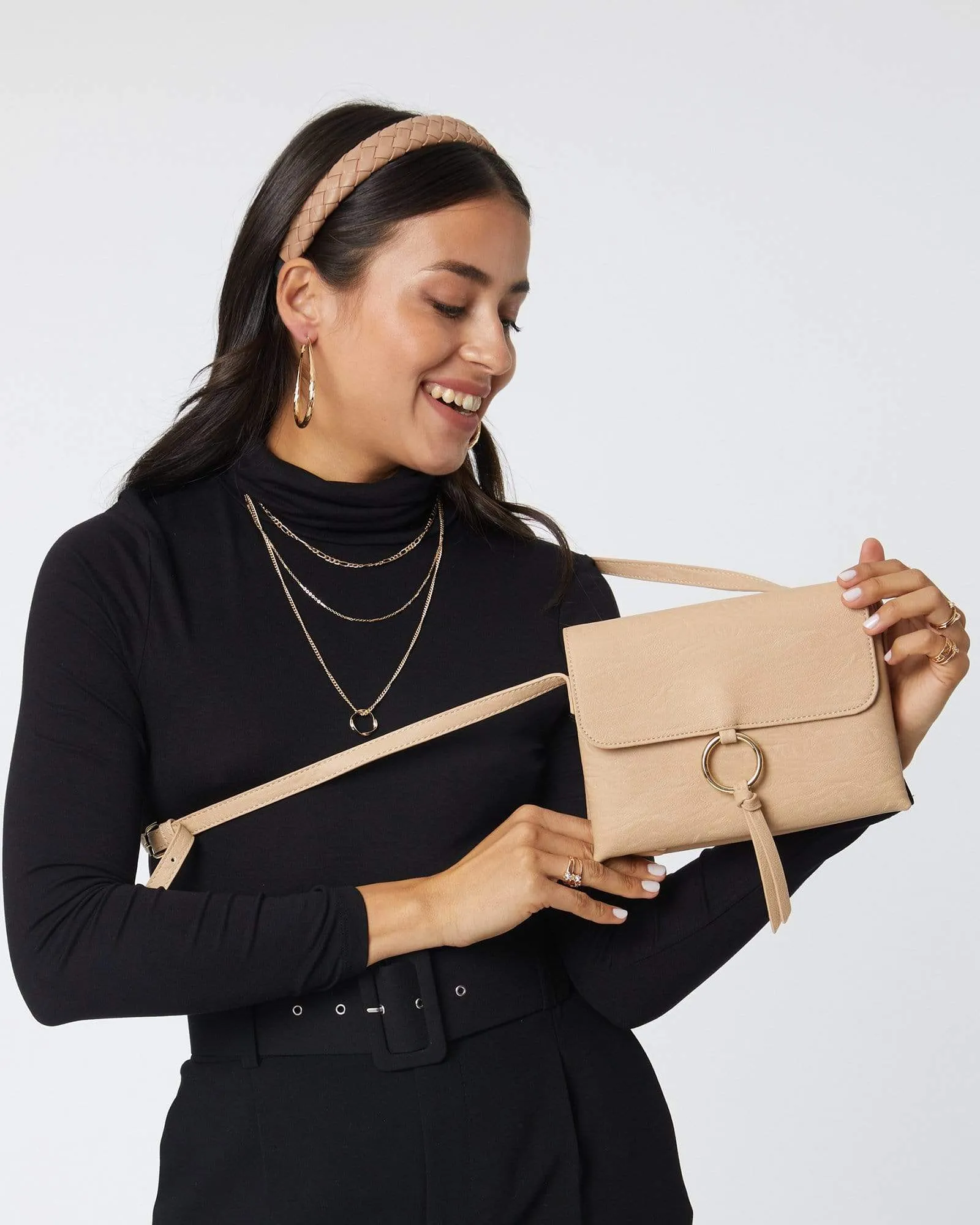 Beige Brooklyn Crossbody Bag