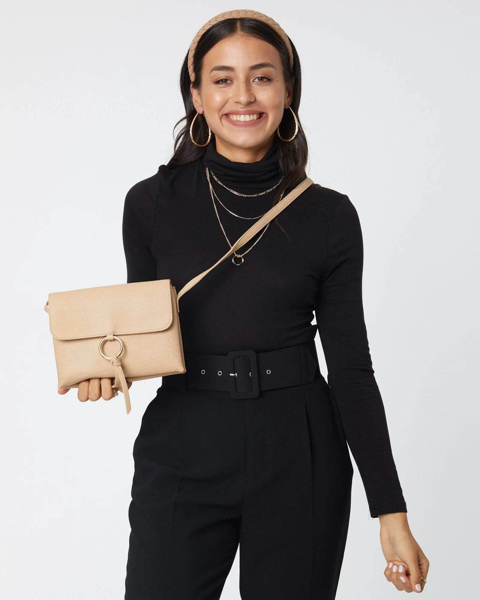Beige Brooklyn Crossbody Bag