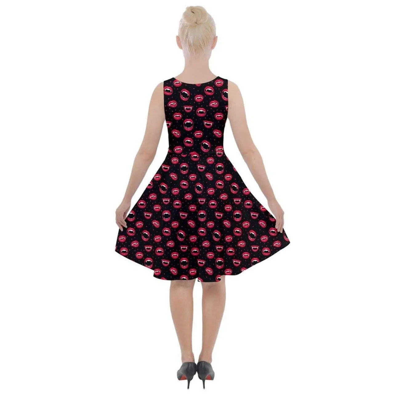 BITE ME! Knee Length Skater Dress With Pockets