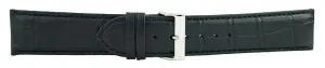 Black Matte Alligator Leather Watch Band 24mm 173996