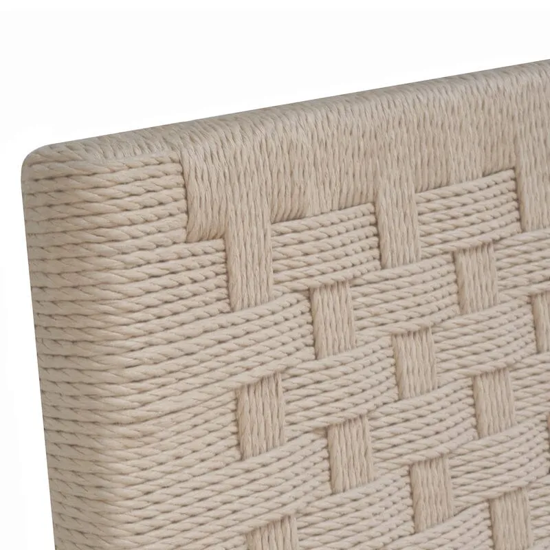 Burbank Natural Robe Bar Stool with Antique Brass Detail