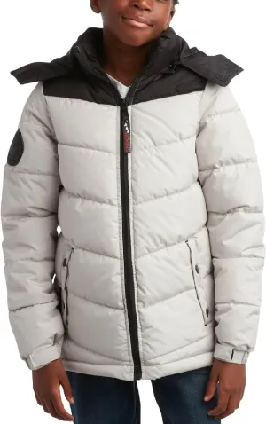 CANADA WEATHER GEAR Boys' Puffer Jacket - Bubble Winter Coat - Water Resistant Outerwear Jackets for Boys (8-20)
