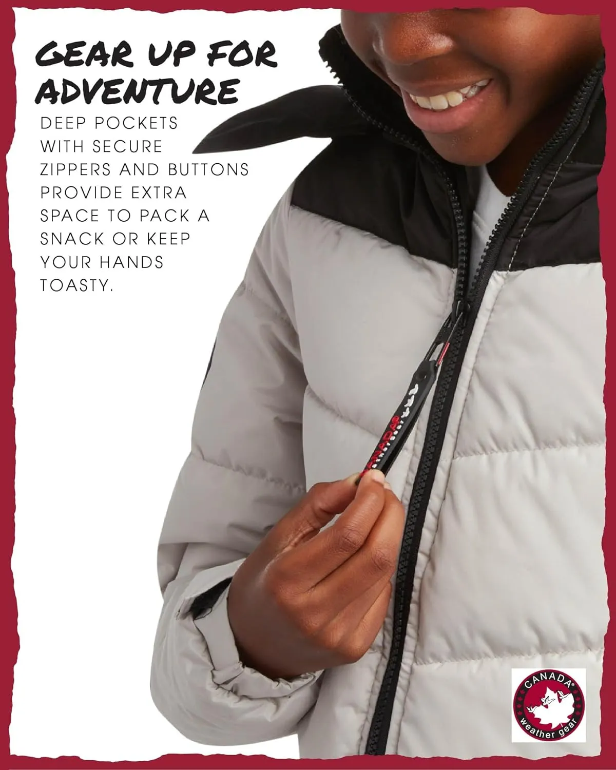 CANADA WEATHER GEAR Boys' Puffer Jacket - Bubble Winter Coat - Water Resistant Outerwear Jackets for Boys (8-20)