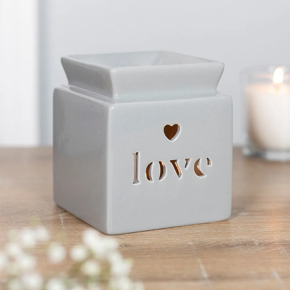 Ceramic Light Grey Wax Melt Oil Burner