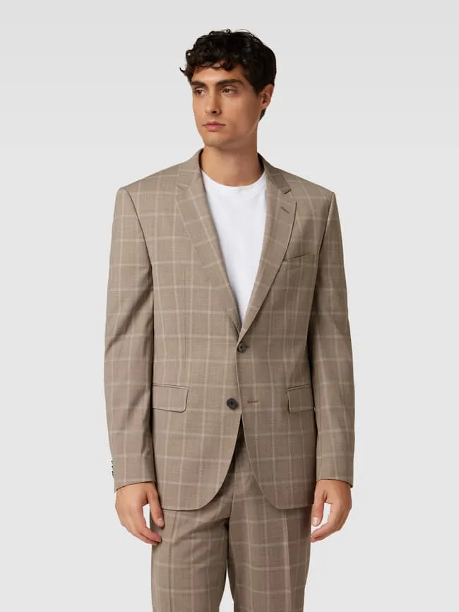 Checkered two-button jacket, Jasper model BOSS, beige