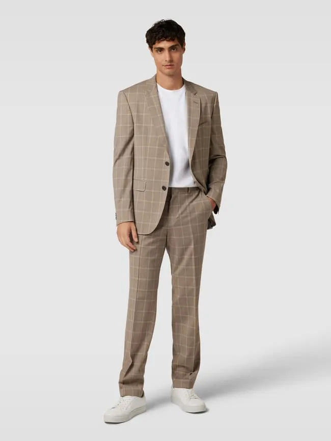 Checkered two-button jacket, Jasper model BOSS, beige