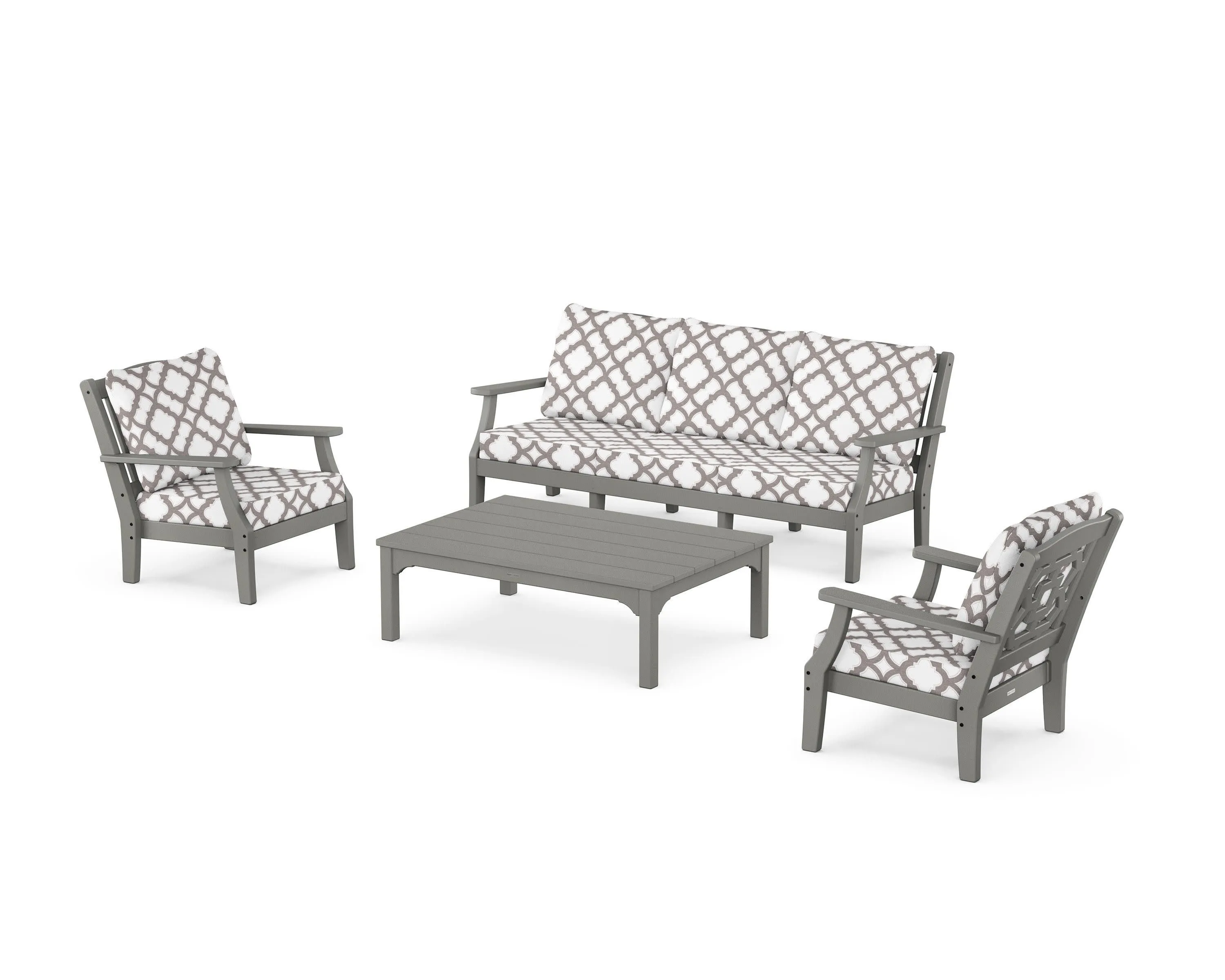 Chinoiserie 4-Piece Deep Seating Set with Sofa