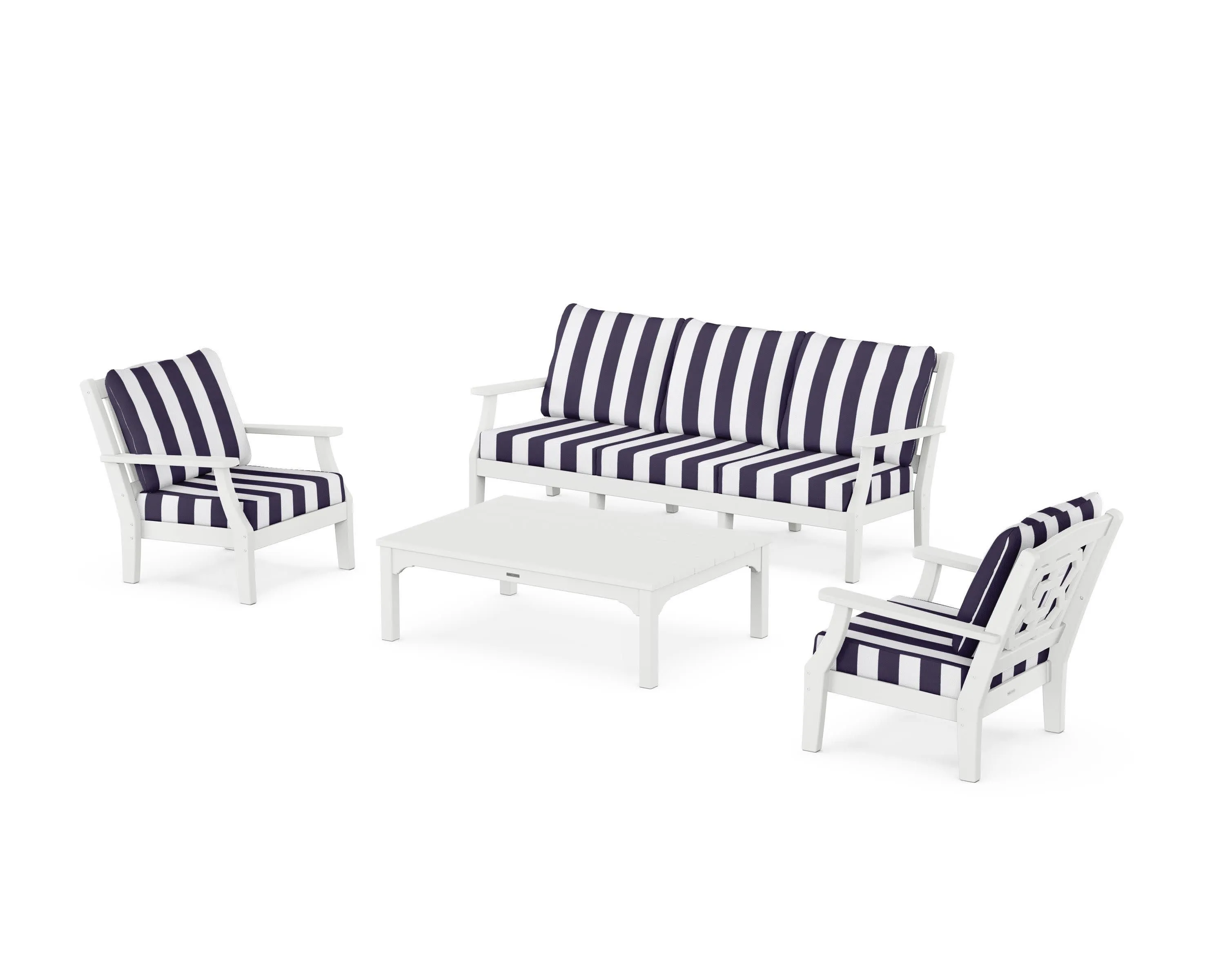 Chinoiserie 4-Piece Deep Seating Set with Sofa