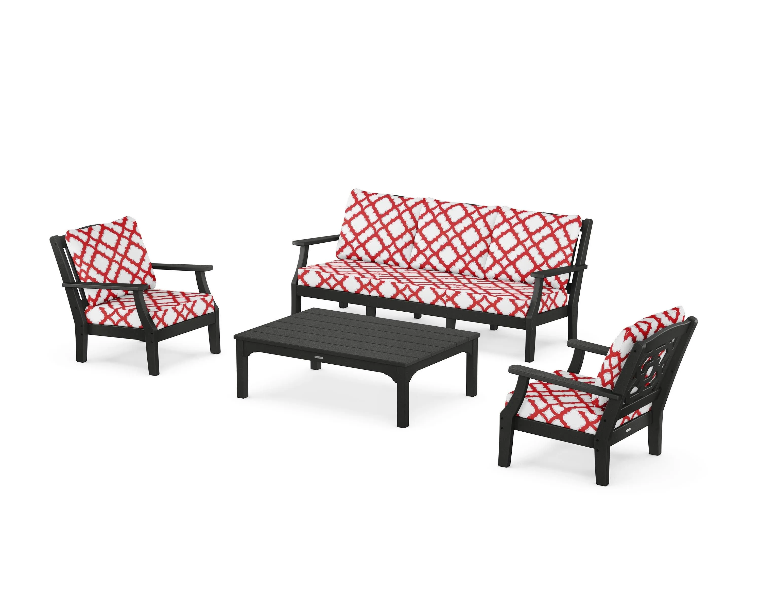 Chinoiserie 4-Piece Deep Seating Set with Sofa