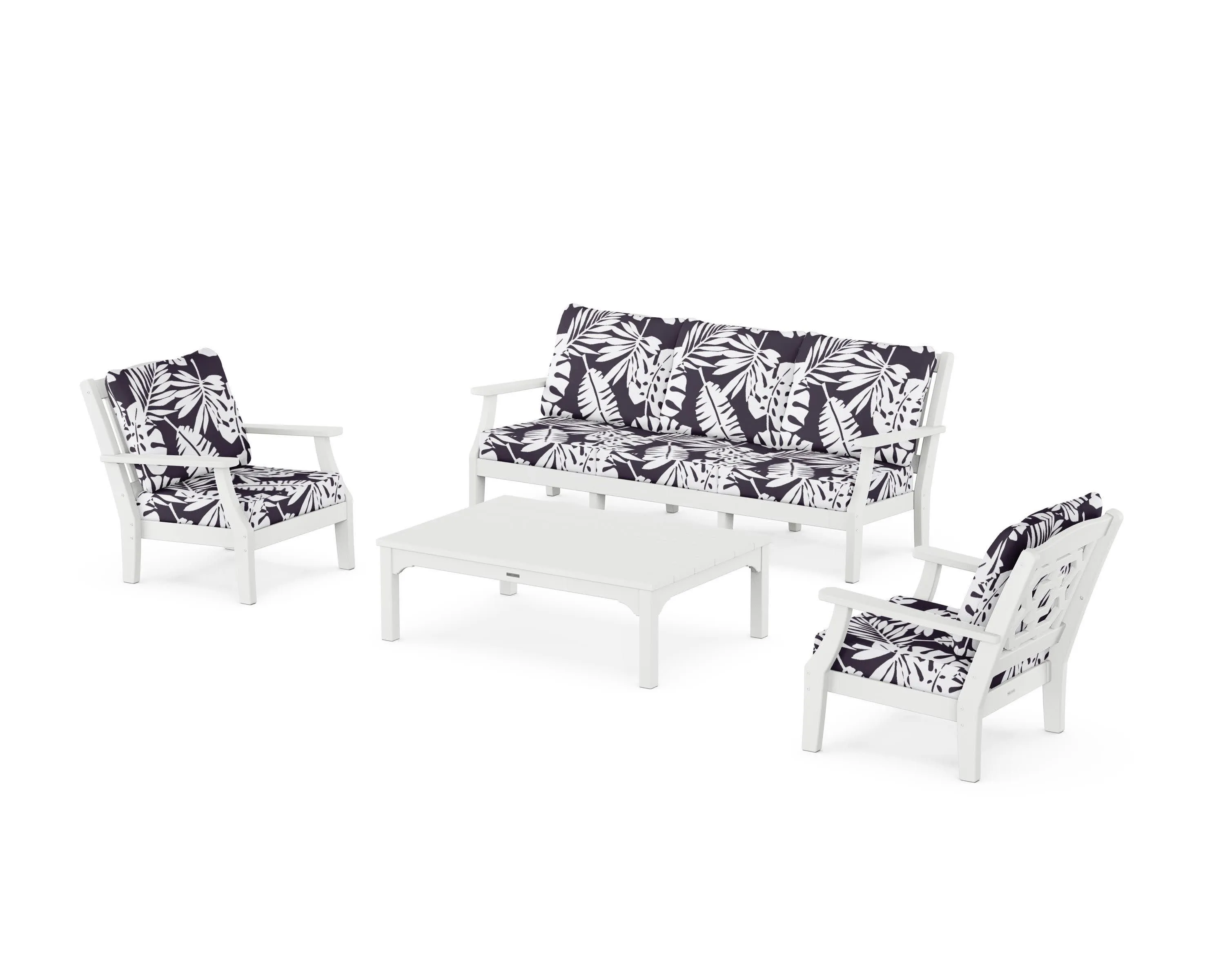 Chinoiserie 4-Piece Deep Seating Set with Sofa