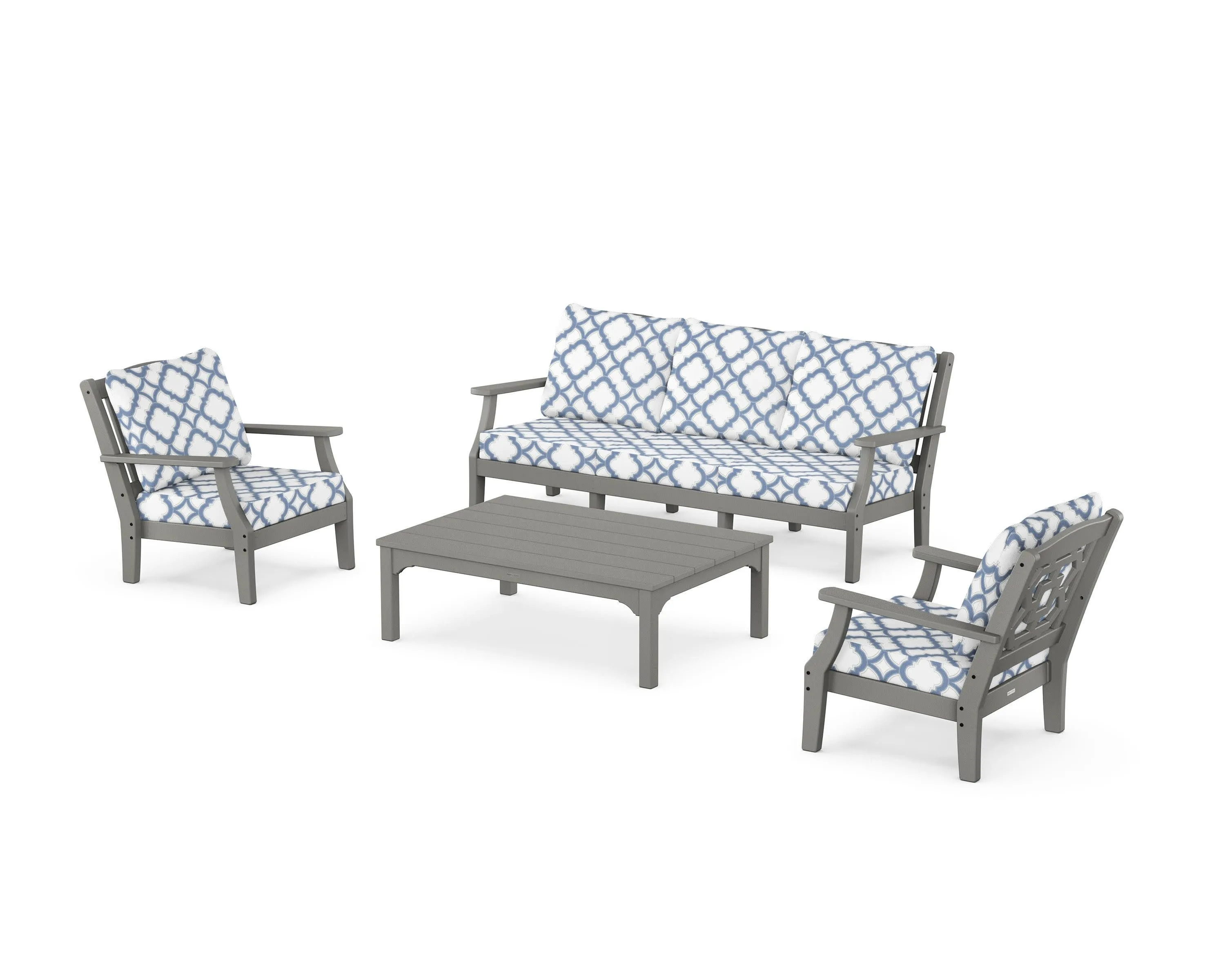 Chinoiserie 4-Piece Deep Seating Set with Sofa