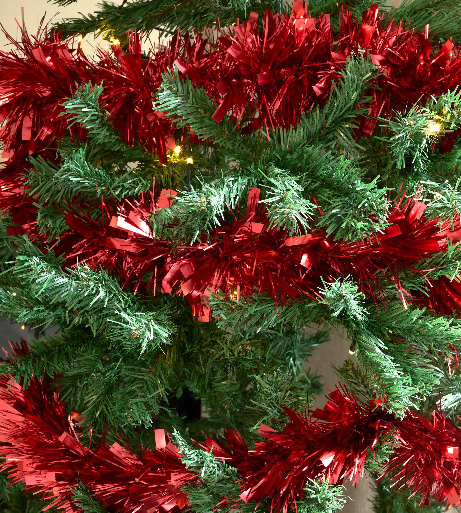 Christmas Red Tinsel Thick - 2M (Single or Pack of 5)