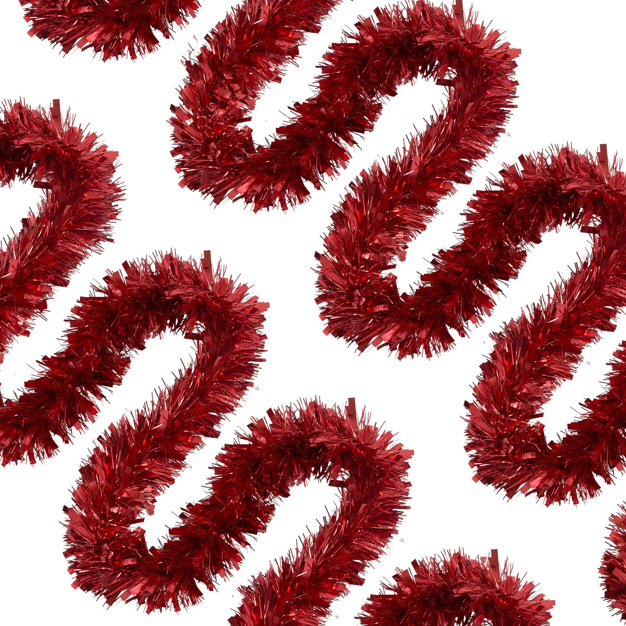 Christmas Red Tinsel Thick - 2M (Single or Pack of 5)