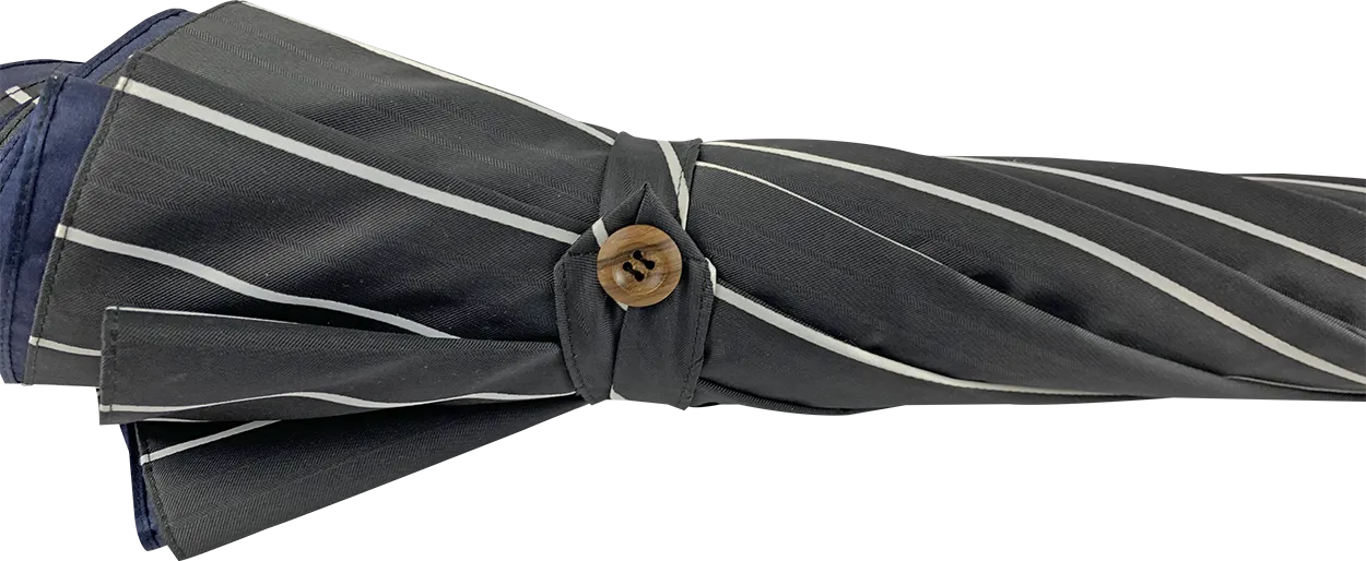 Double Cloth Men's Umbrella - Grey and blu Striped Design