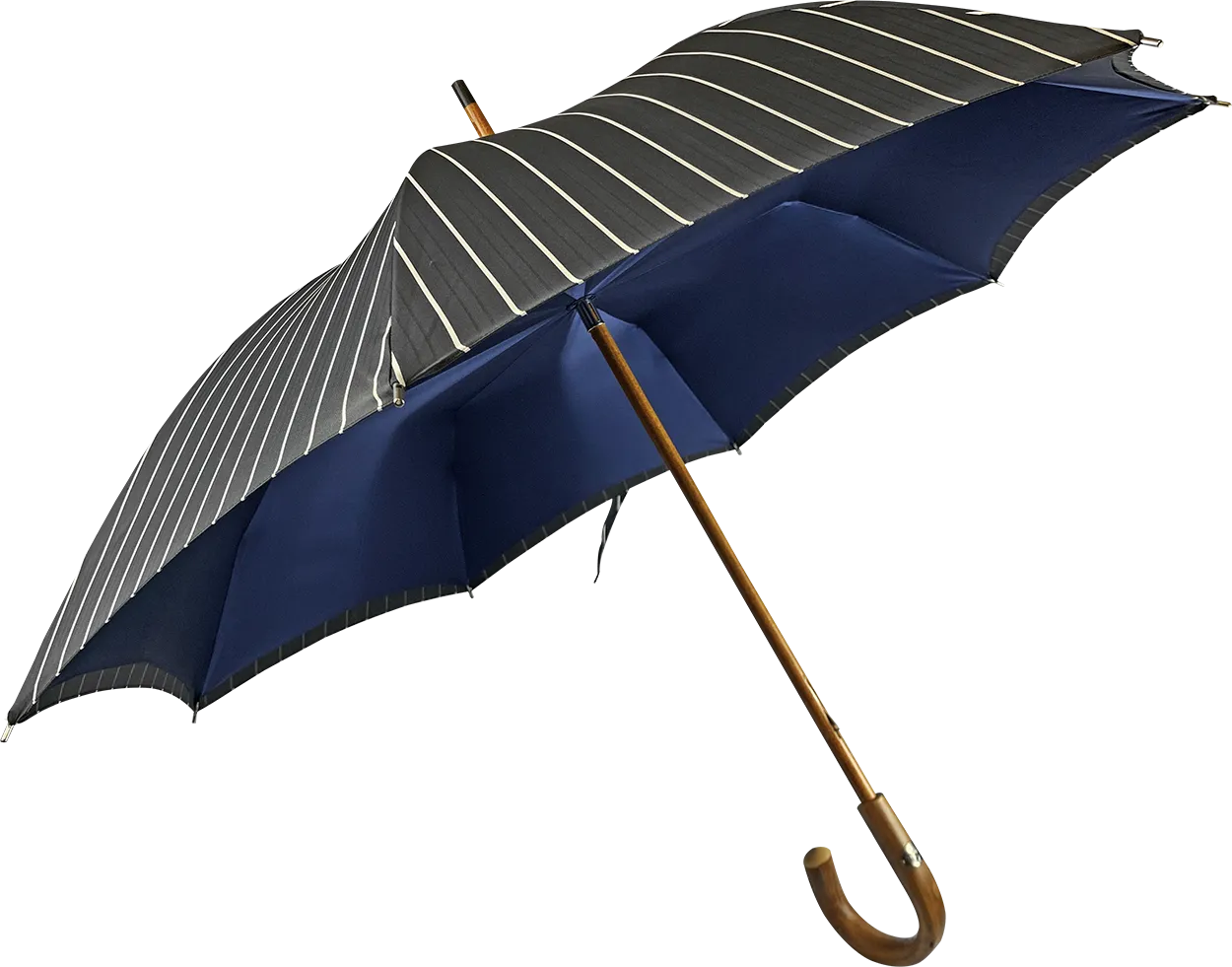Double Cloth Men's Umbrella - Grey and blu Striped Design