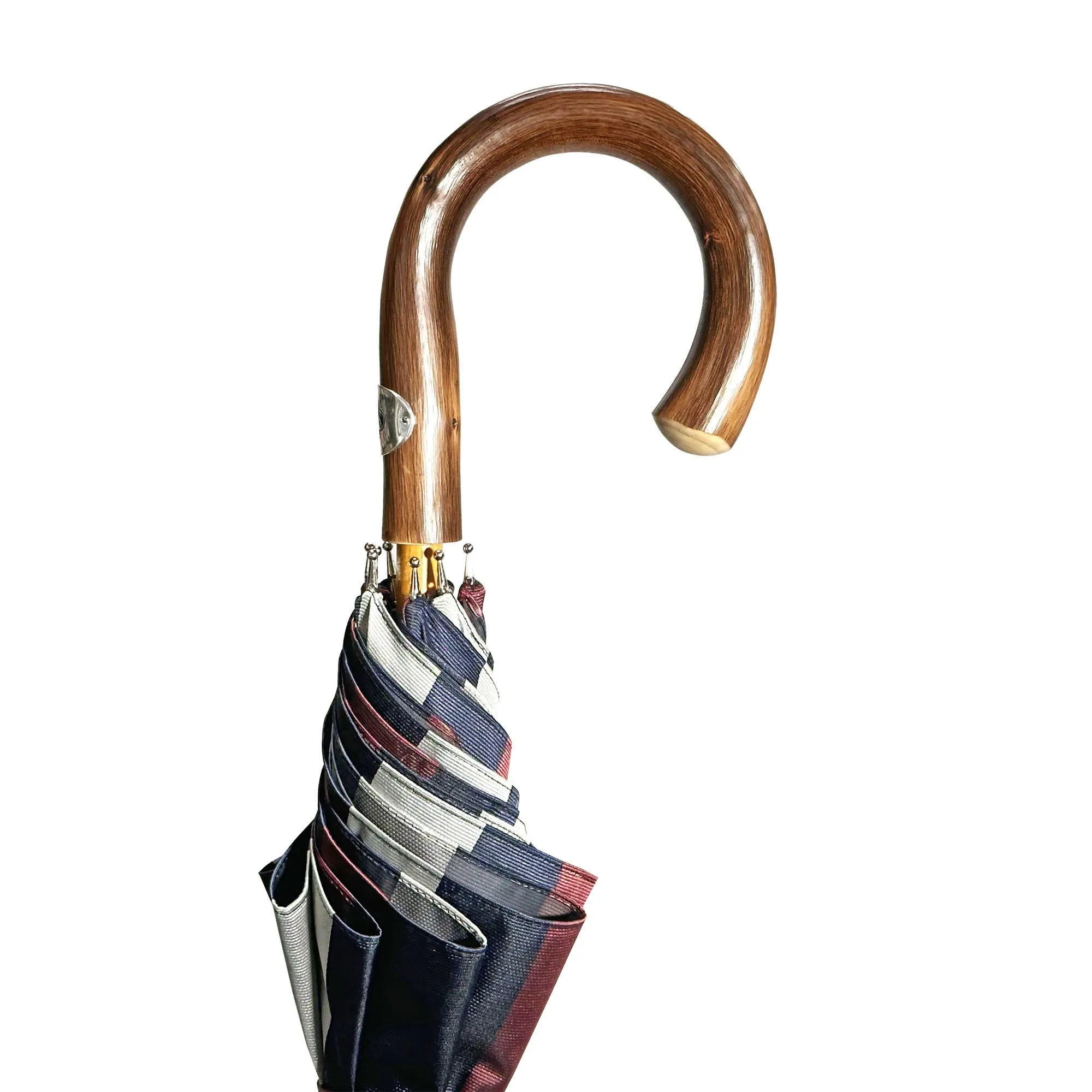 Double Cloth Men's Umbrella - Grey and Striped Design