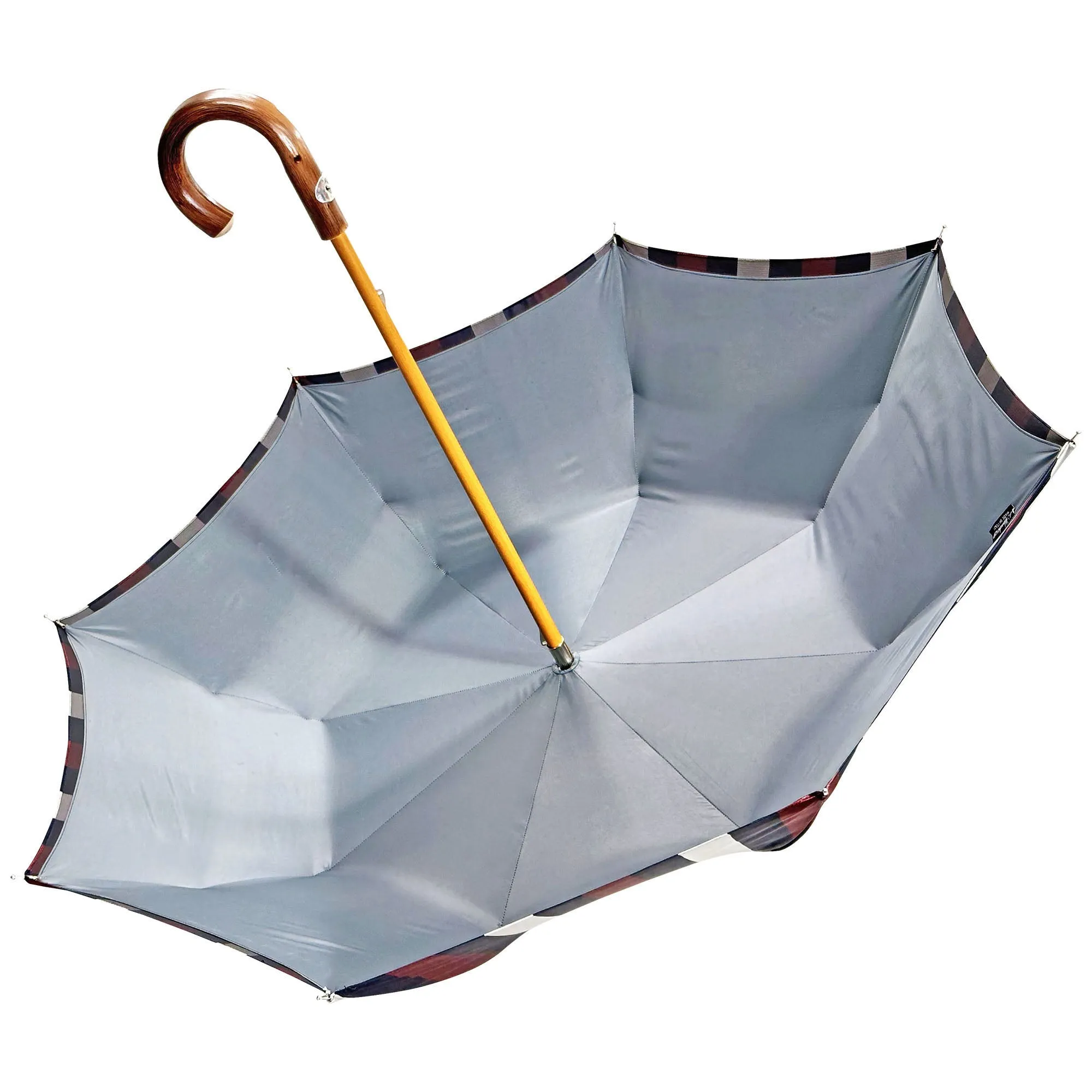 Double Cloth Men's Umbrella - Grey and Striped Design