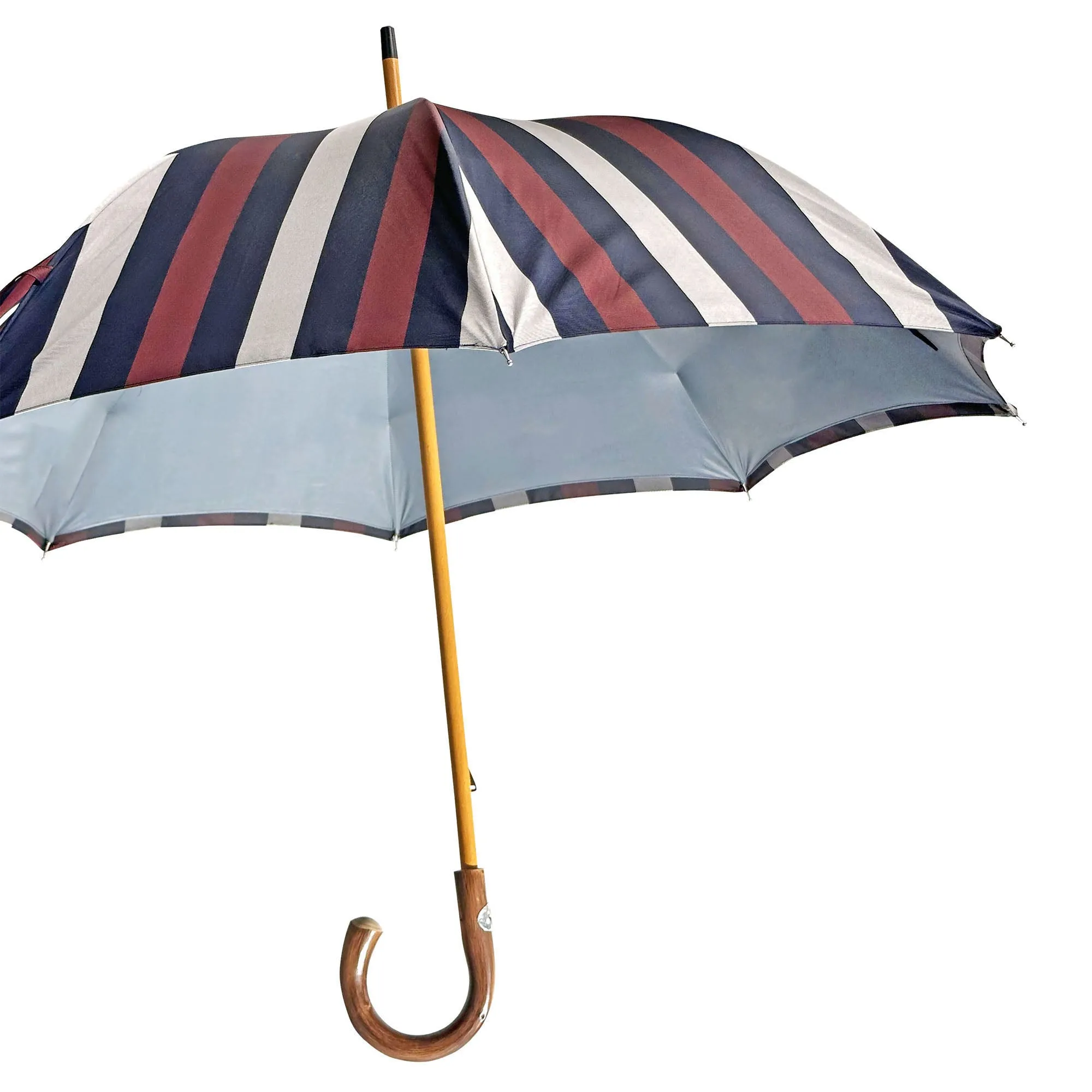 Double Cloth Men's Umbrella - Grey and Striped Design