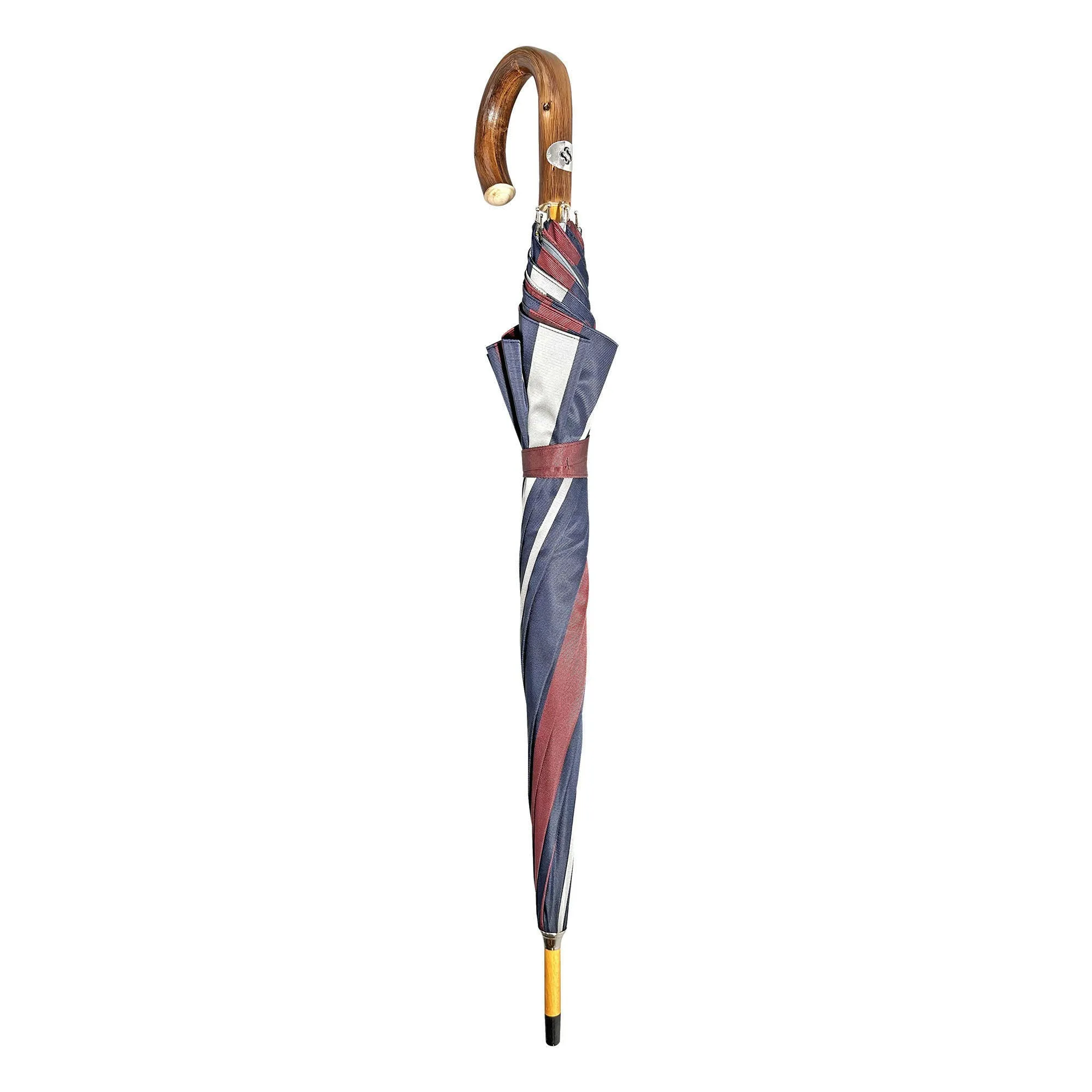 Double Cloth Men's Umbrella - Grey and Striped Design