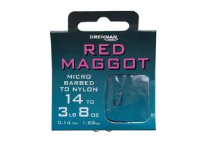 Drennan Red Maggot Hooks To Nylon