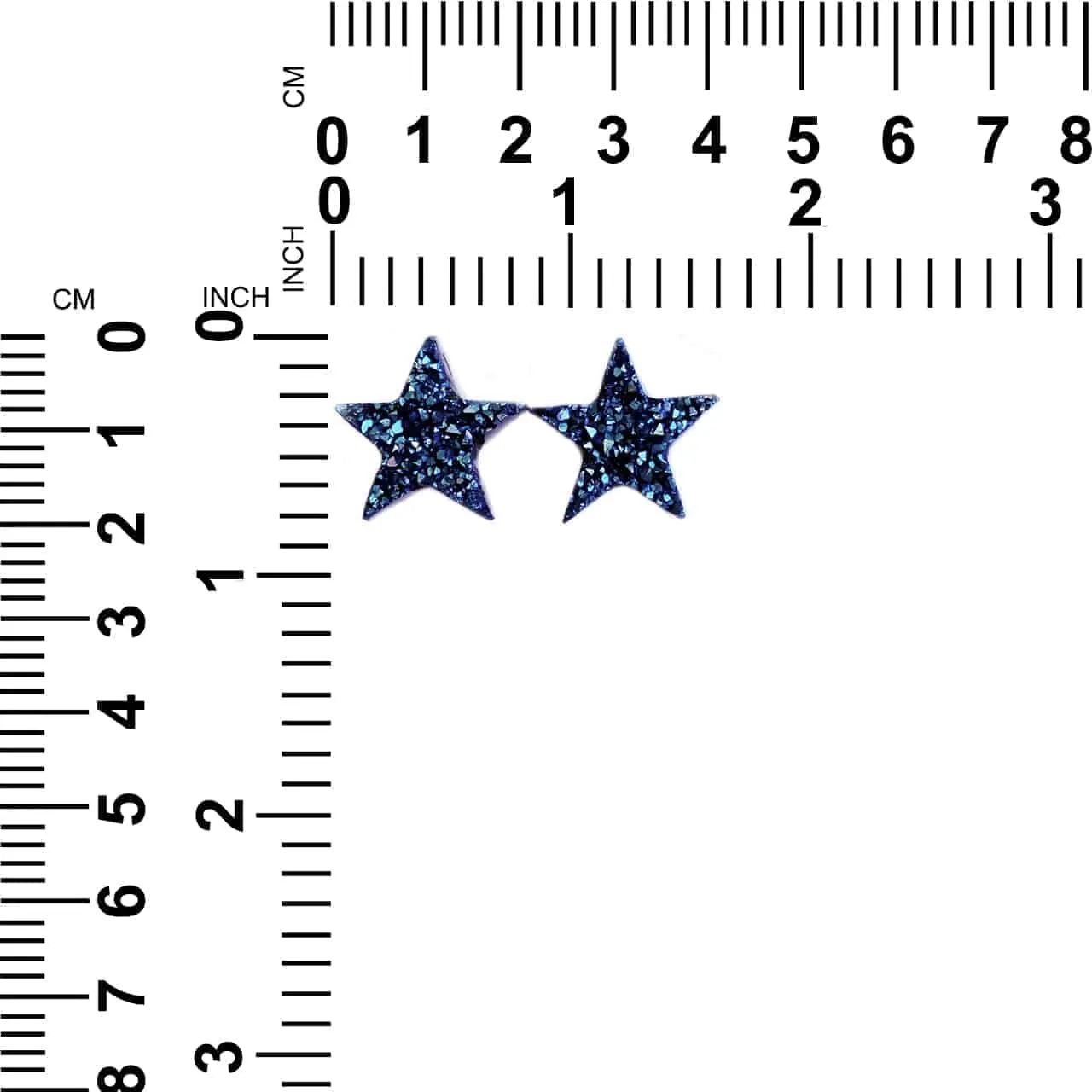 Drusy Blue Star Cabochons 20mm - 1 pair