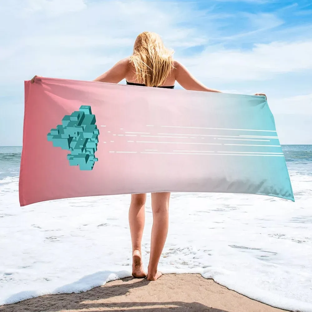 Elegant comfortable breathable beach towel female silk printed long skirt wrapped bikini covered sunscreen blanket