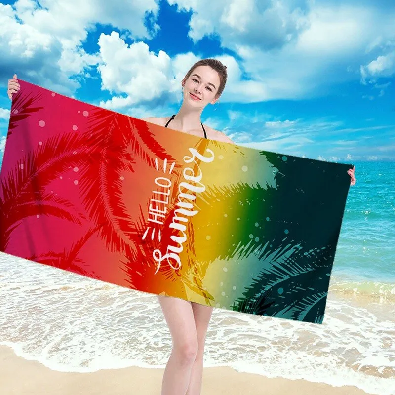 Elegant comfortable breathable beach towel female silk printed long skirt wrapped bikini covered sunscreen blanket