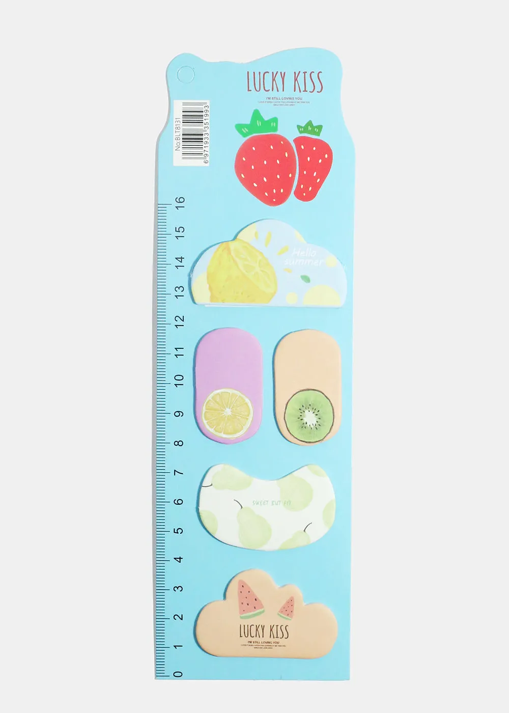 Fruit Print Index Sticky Notes & Ruler