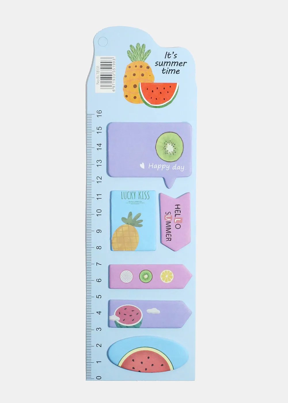 Fruit Print Index Sticky Notes & Ruler