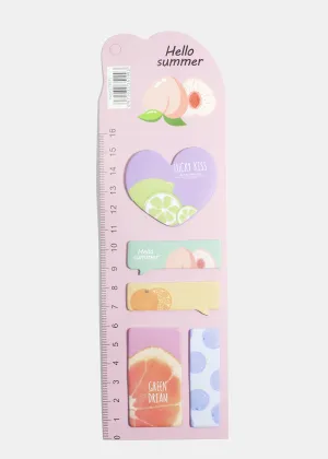 Fruit Print Index Sticky Notes & Ruler