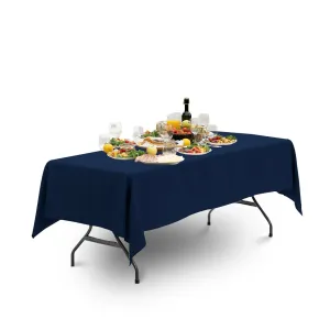 Full Protection Polyester Rectangle Tablecloth 230cm, Navy Blue