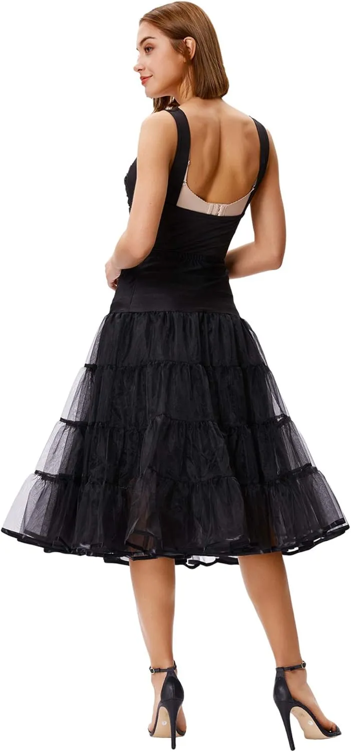 GRACE KARIN Women's 50s Vintage Petticoat Crinoline Tutu Underskirts Tea Length 30 inch Long