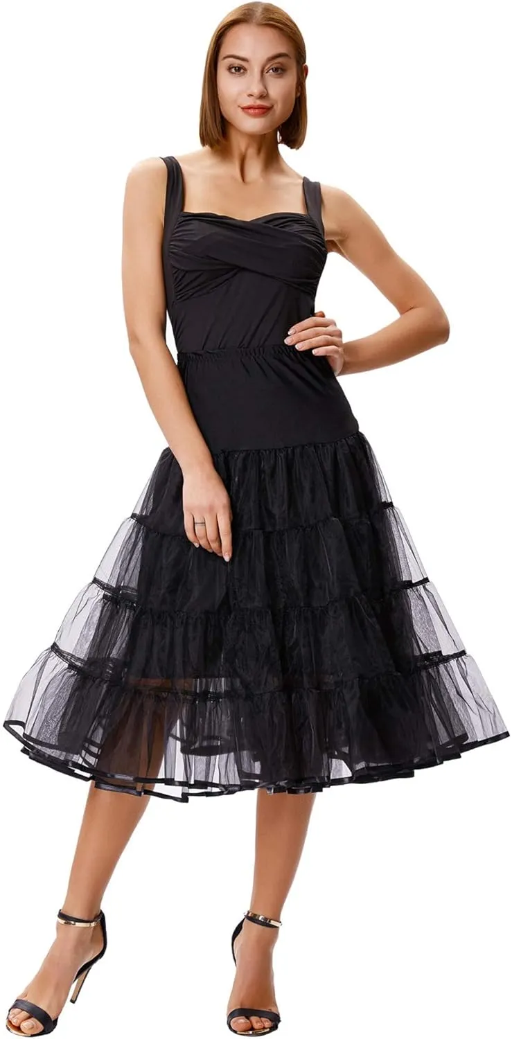 GRACE KARIN Women's 50s Vintage Petticoat Crinoline Tutu Underskirts Tea Length 30 inch Long