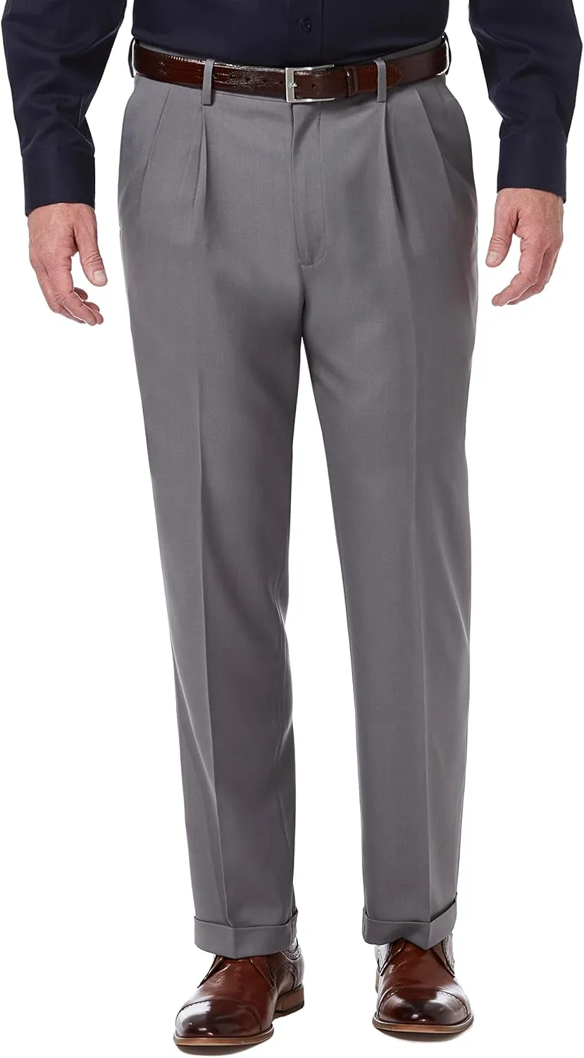 Haggar Men's Premium Comfort Classic Fit Pleat Front Dress Pant (Regular And Big & Tall Sizes)