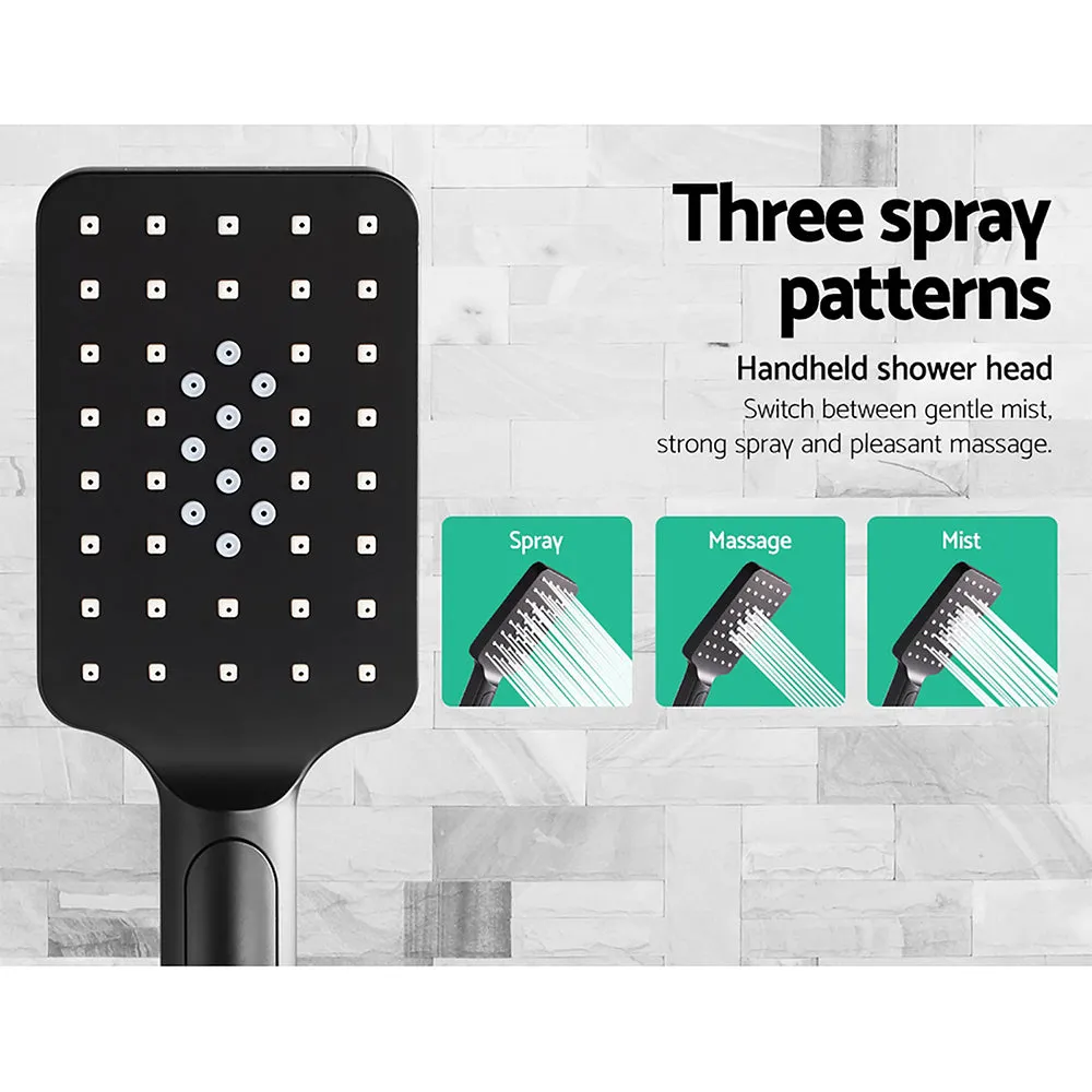 High Pressure Rain Shower Head & Handheld Set, Brass, Black - Cefito