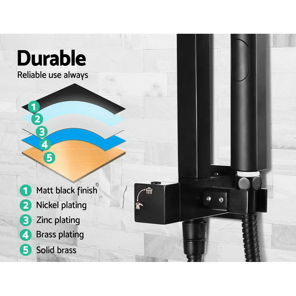 High Pressure Rain Shower Head & Handheld Set, Brass, Black - Cefito