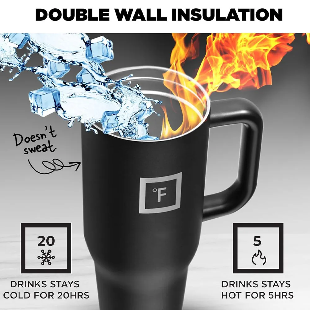 Iron Flask 32oz/950ml Co-Pilot Tumbler, Midnight Black