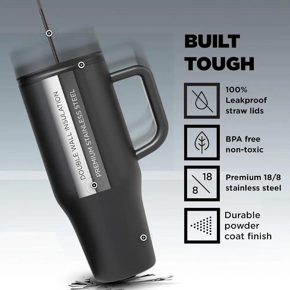 Iron Flask 32oz/950ml Co-Pilot Tumbler, Midnight Black