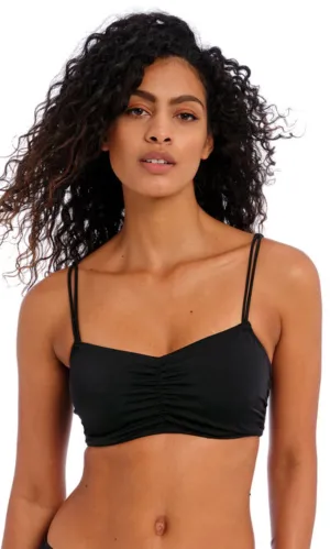 Jewel Cove Plain Black UW Bralette Bikini Top, Special Order D Cup to G Cup