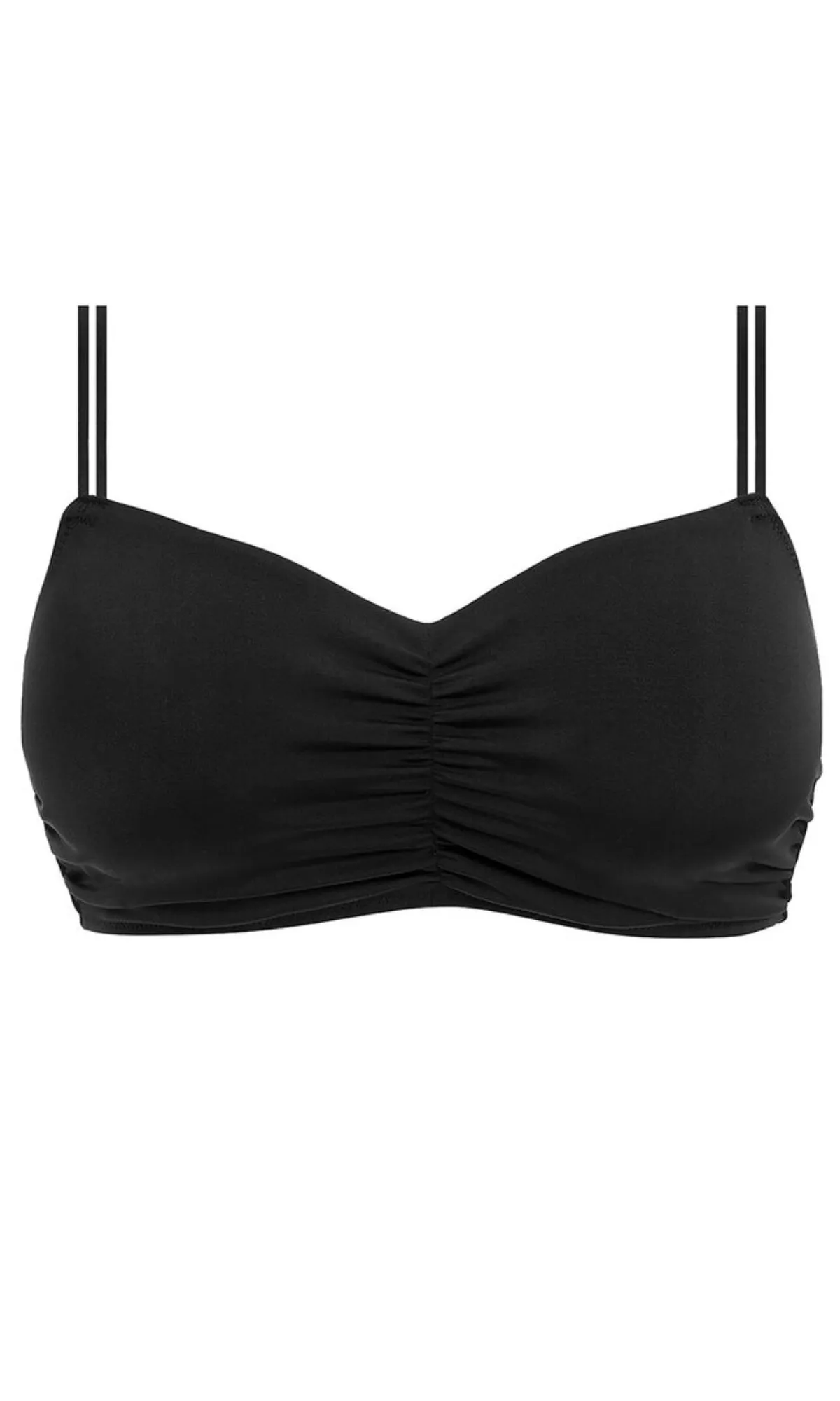 Jewel Cove Plain Black UW Bralette Bikini Top, Special Order D Cup to G Cup